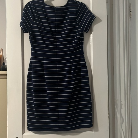 Navy Blue and White pin striped dress. Never worn - Picture 2 of 4